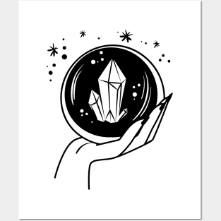 Crystal Magical Ball on Witch's Hand Posters and Art